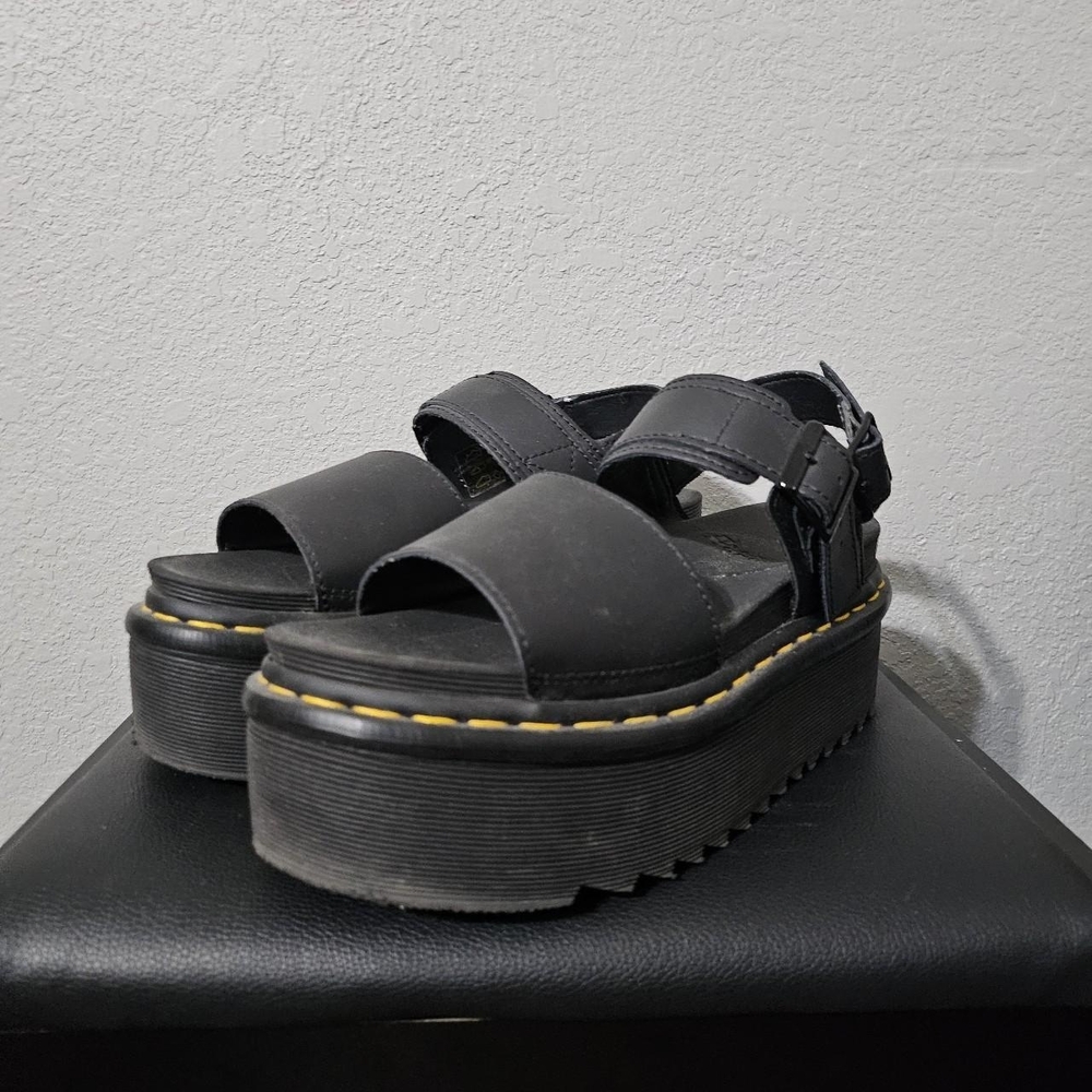 Dr. Martens Black Platform Shoes with Chunky Sole